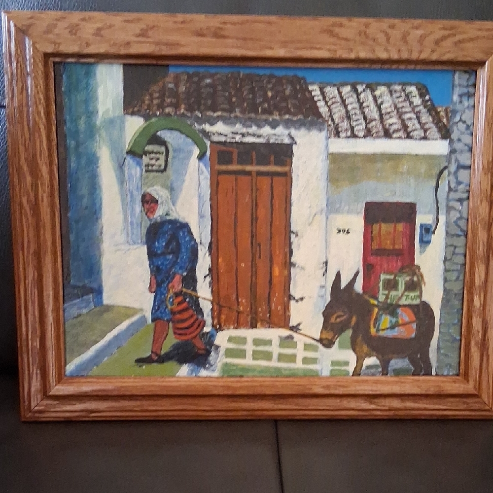 Rustic Village Scene Painting